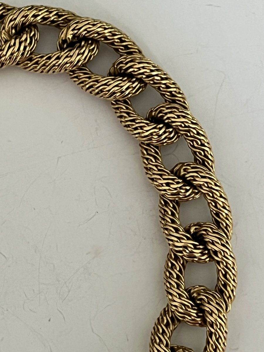 4585- Bracelet Or Jaune Maille Tressée-photo-3