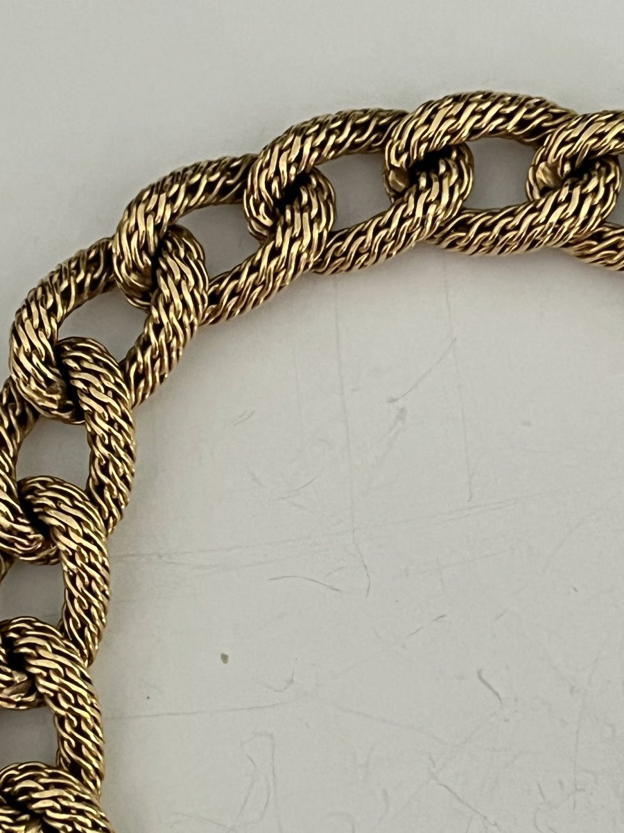 4585- Bracelet Or Jaune Maille Tressée-photo-4
