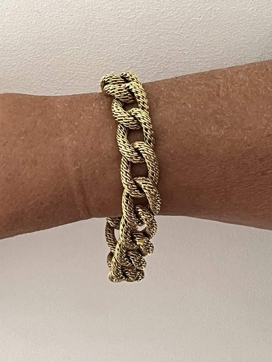 4585- Bracelet Or Jaune Maille Tressée-photo-2