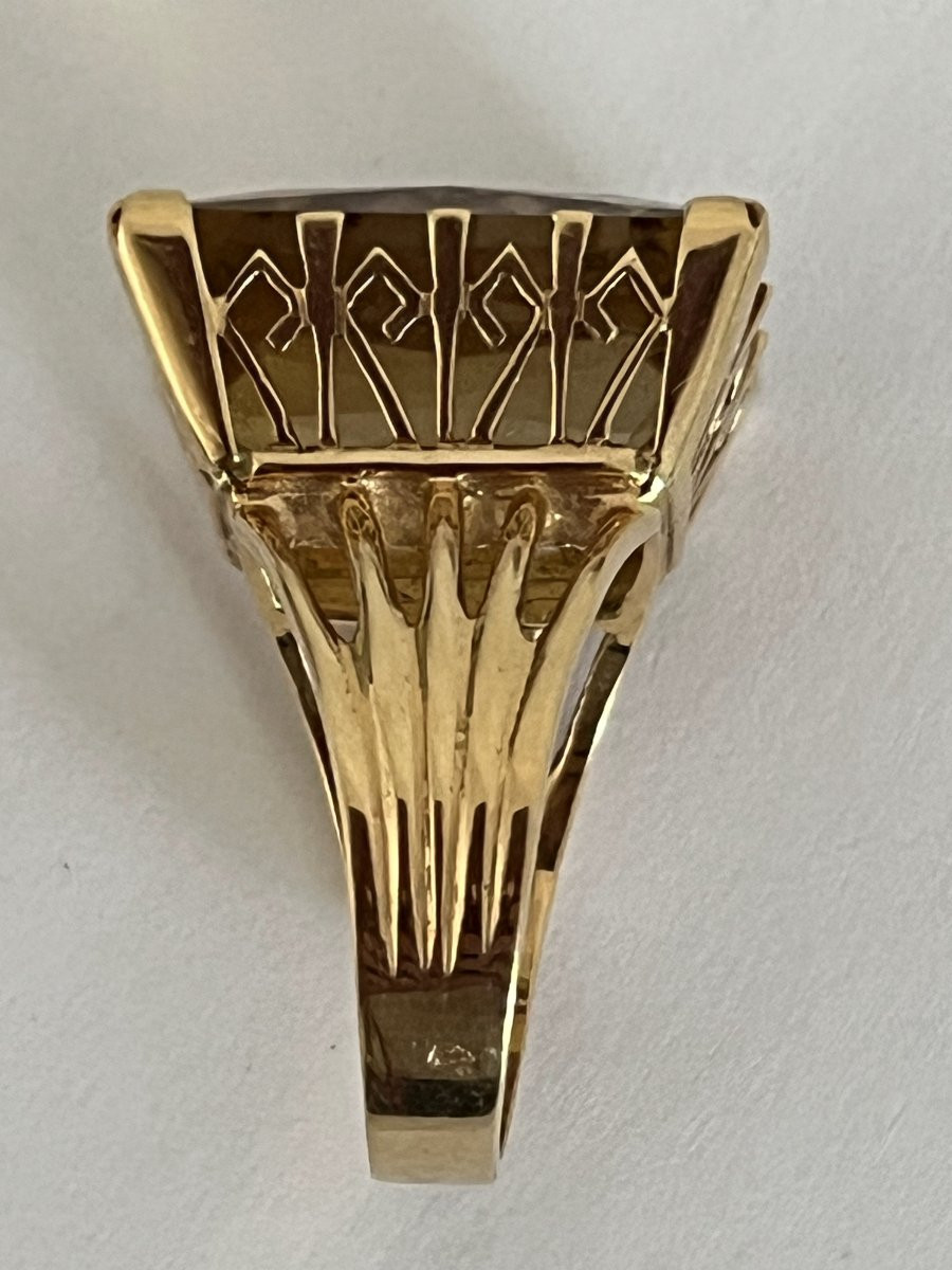 7019- Importante Bague Or Jaune Citrine-photo-2