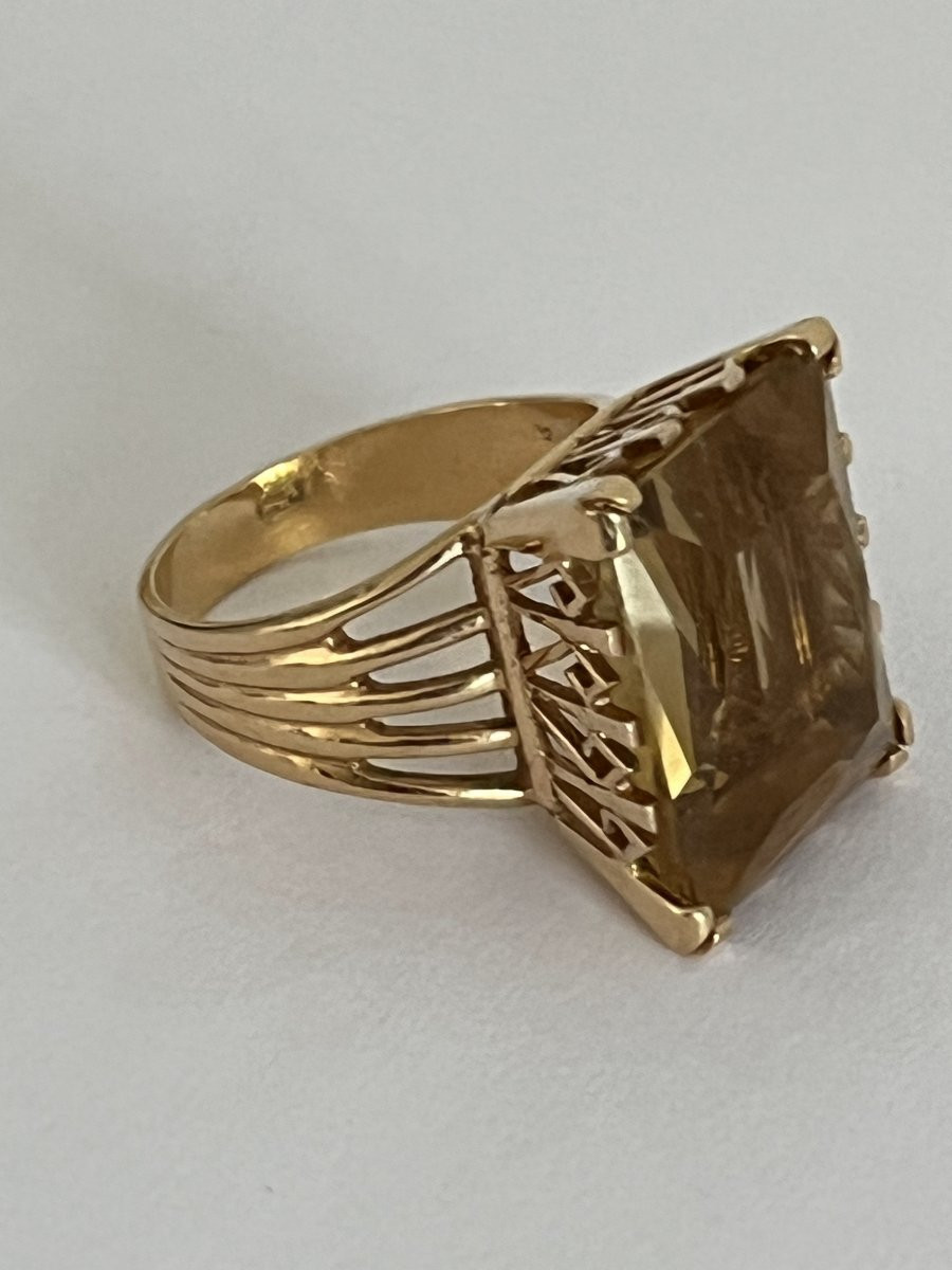 7019- Importante Bague Or Jaune Citrine-photo-1