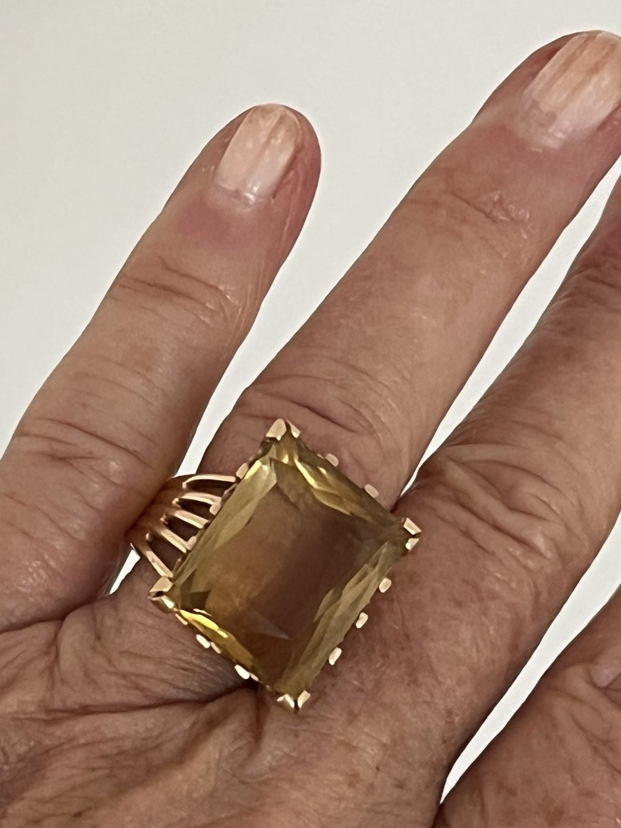 7019- Importante Bague Or Jaune Citrine-photo-2