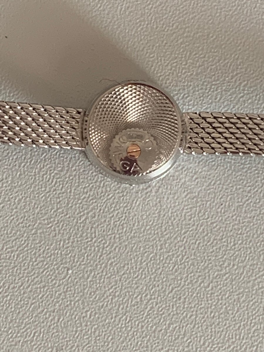 2949- Omega Ladies' Watch, White Gold With Diamonds-photo-2