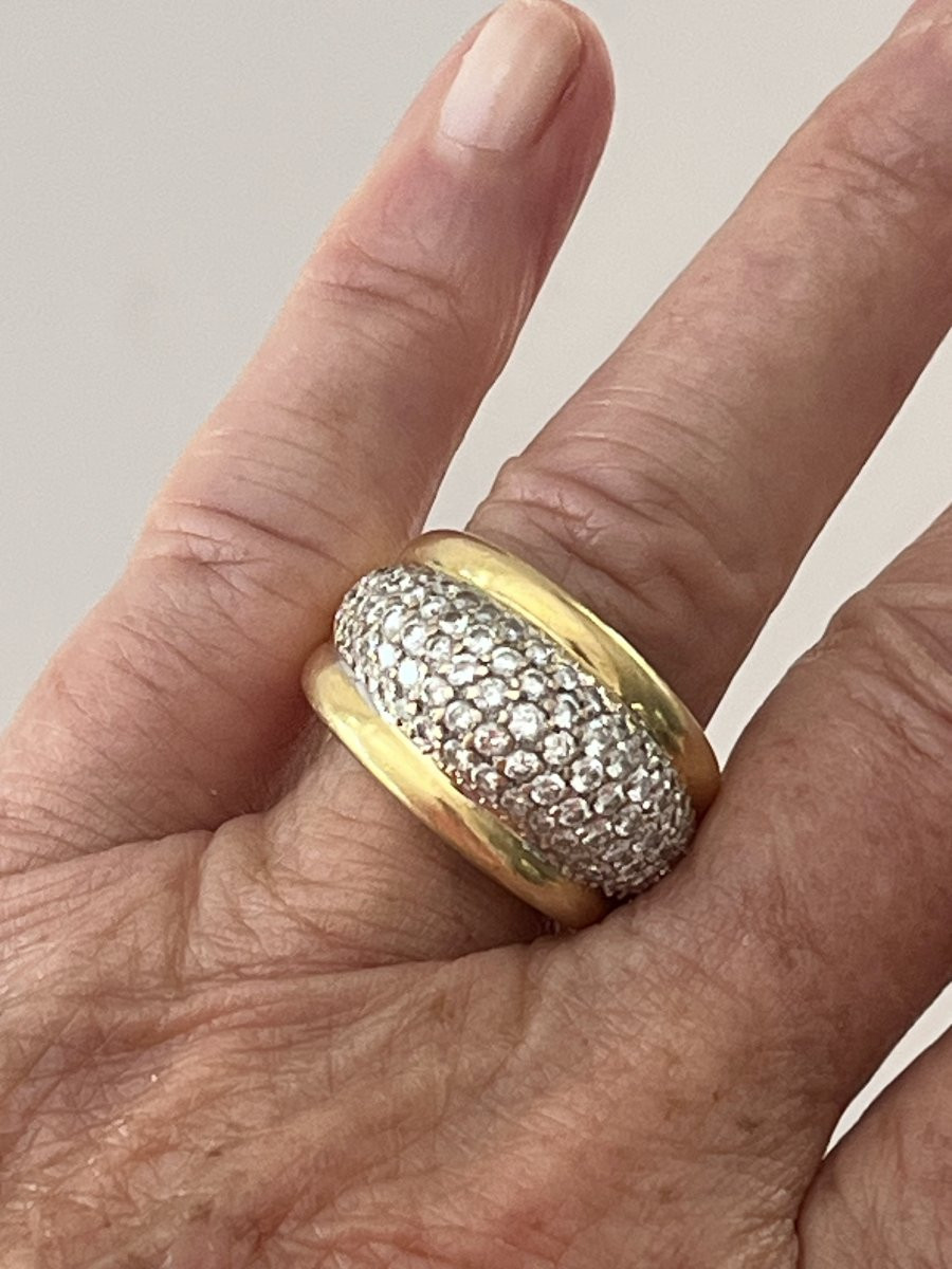 6865 - Yellow Gold Diamond Band Ring-photo-2