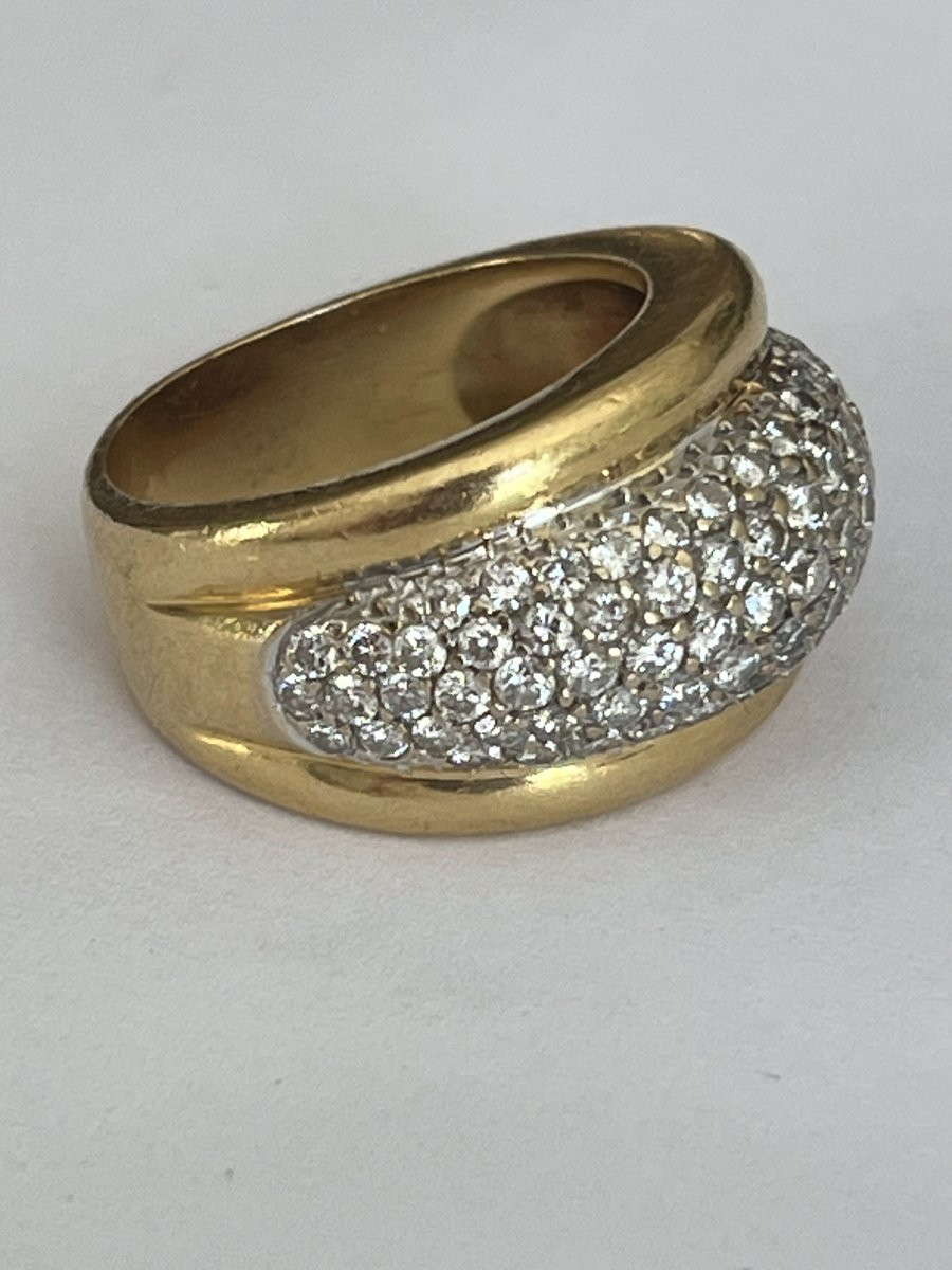 6865 - Yellow Gold Diamond Band Ring-photo-4