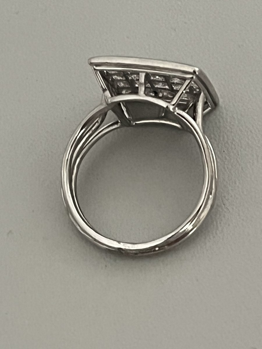 1040- Bague Or Gris Platine Diamants 1,20 ct-photo-2