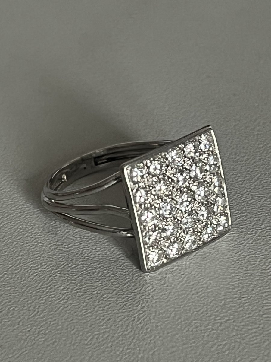 1040- Bague Or Gris Platine Diamants 1,20 ct-photo-3