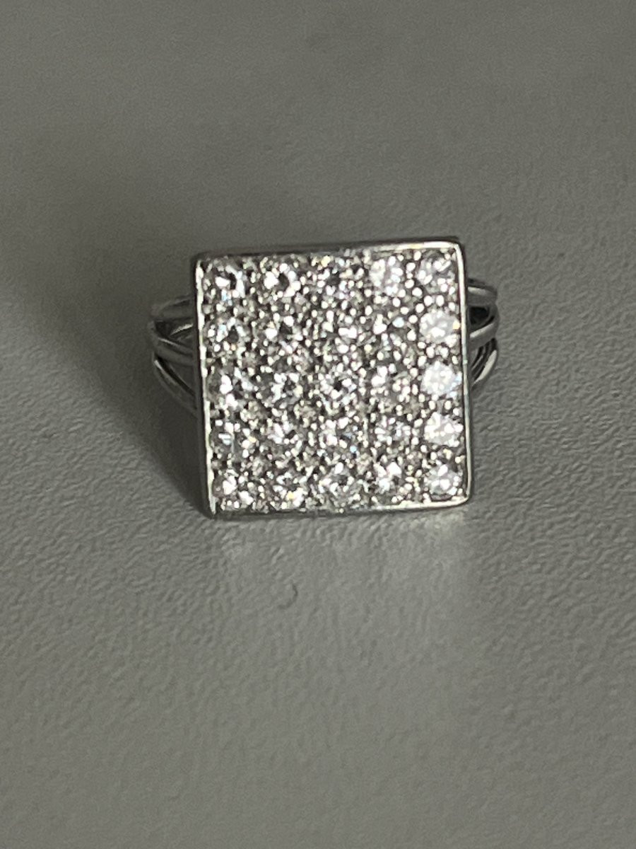 1040- Bague Or Gris Platine Diamants 1,20 ct-photo-4