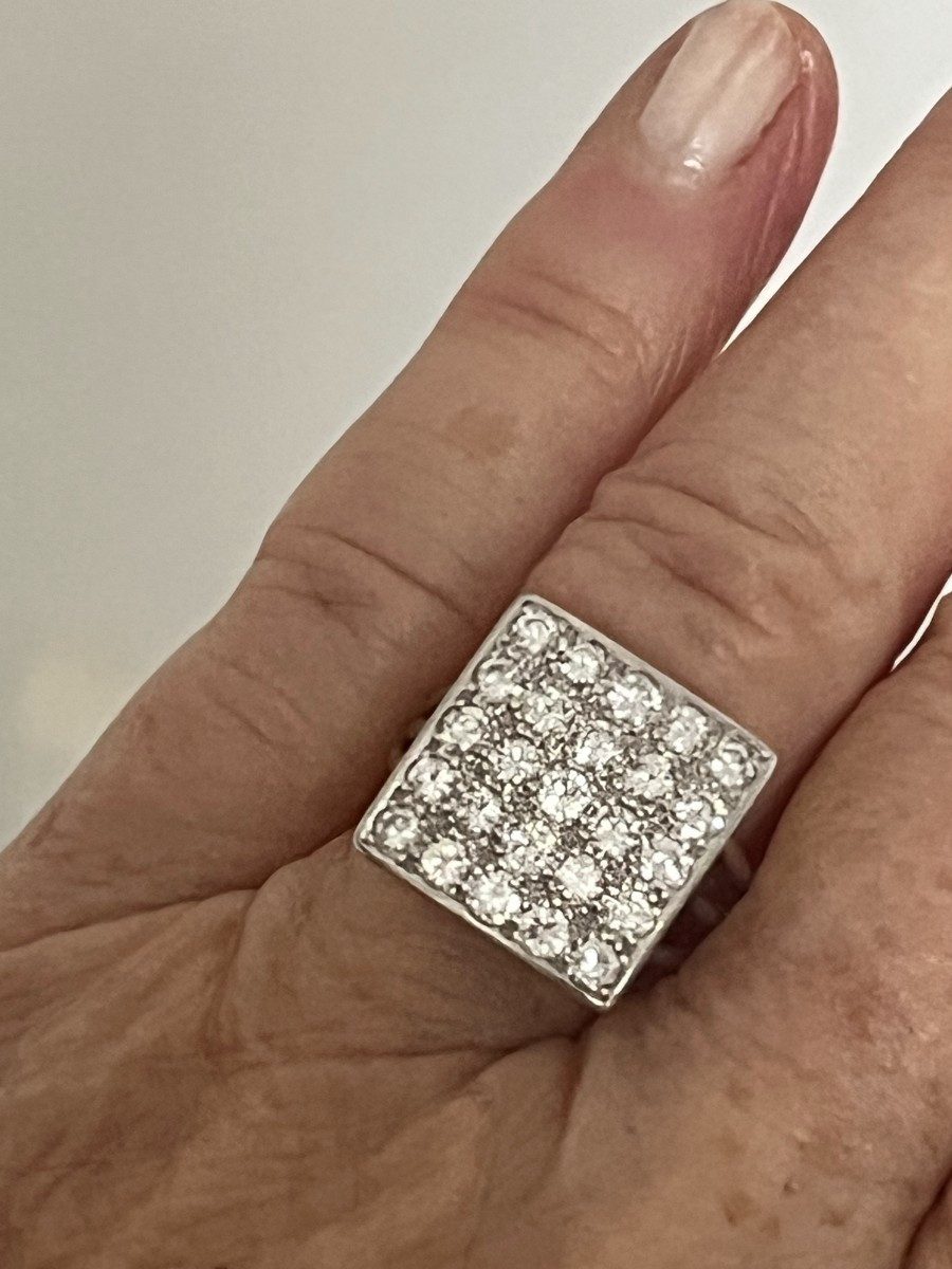 1040- Bague Or Gris Platine Diamants 1,20 ct-photo-1