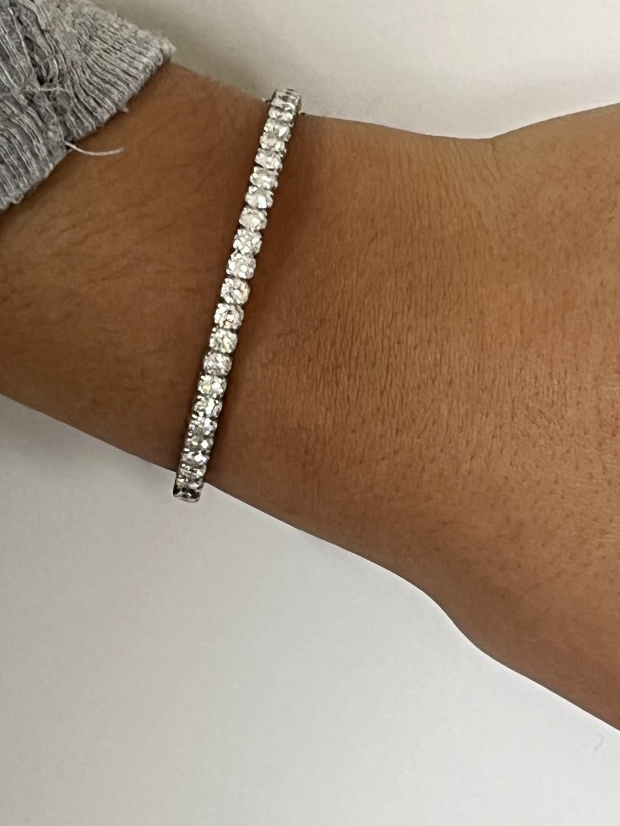 3855- Bracelet Rivière Or Gris Diamants 6,50 ct-photo-2