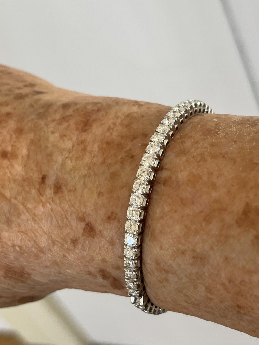 3855- Bracelet Rivière Or Gris Diamants 6,50 ct-photo-4