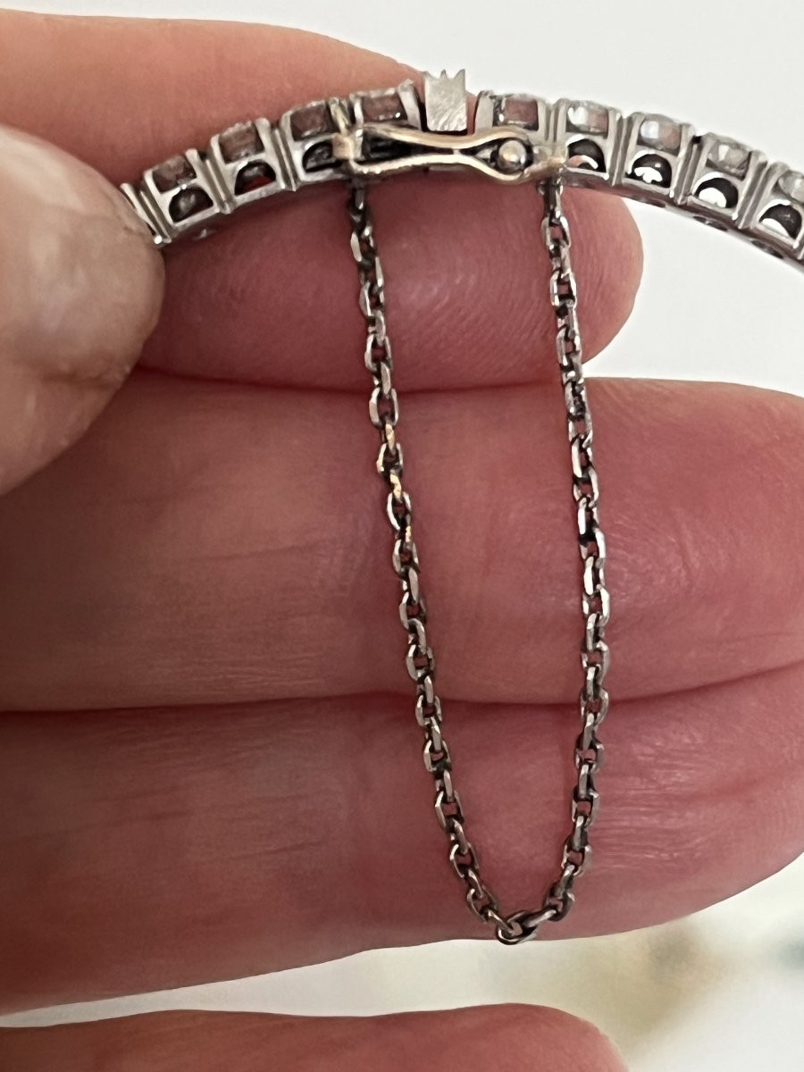 3855- Bracelet Rivière Or Gris Diamants 6,50 ct-photo-2