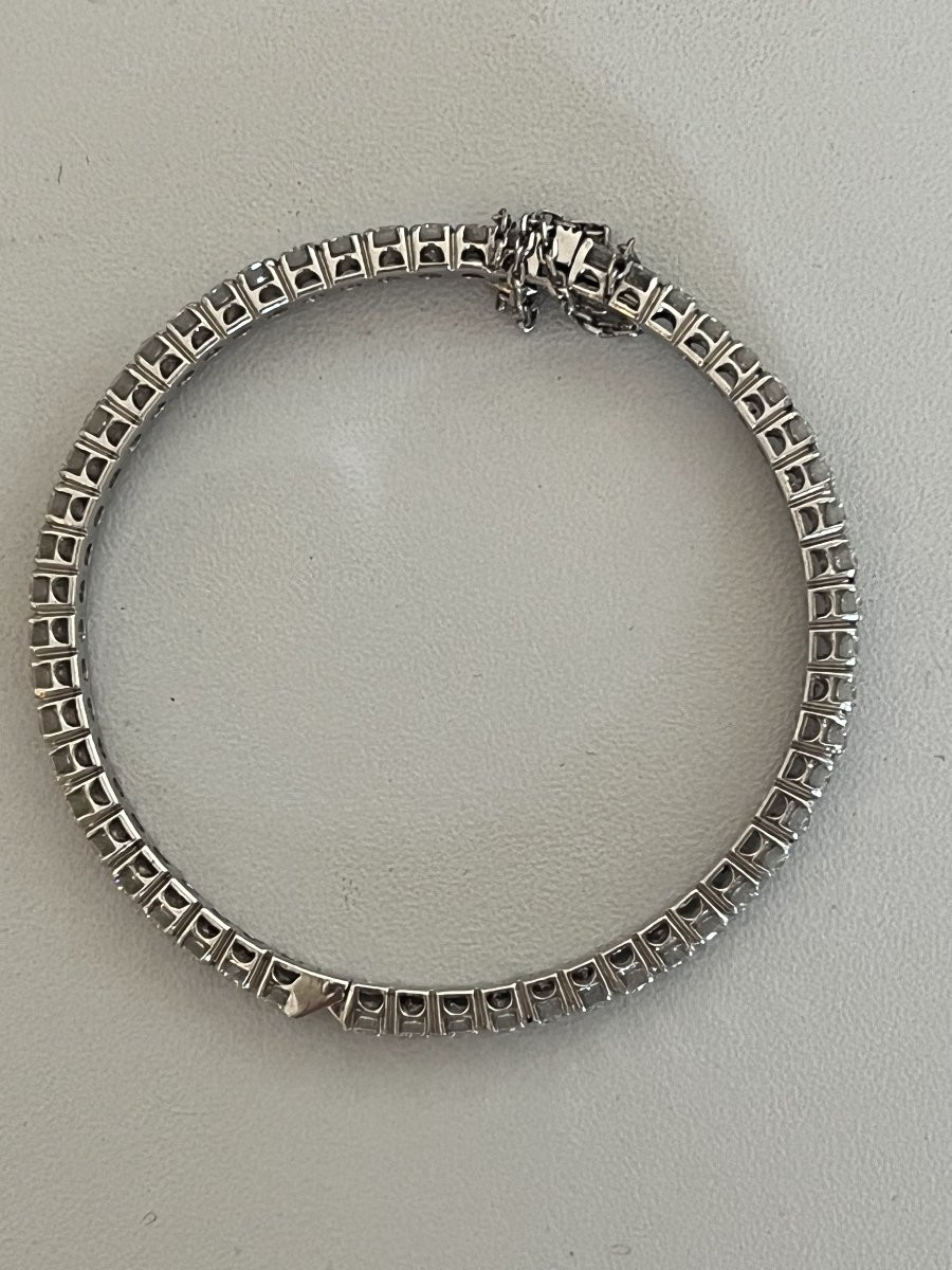 3855- Bracelet Rivière Or Gris Diamants 6,50 ct-photo-5
