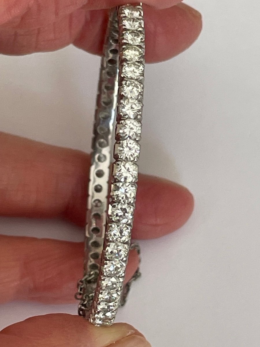 3855- Bracelet Rivière Or Gris Diamants 6,50 ct-photo-6