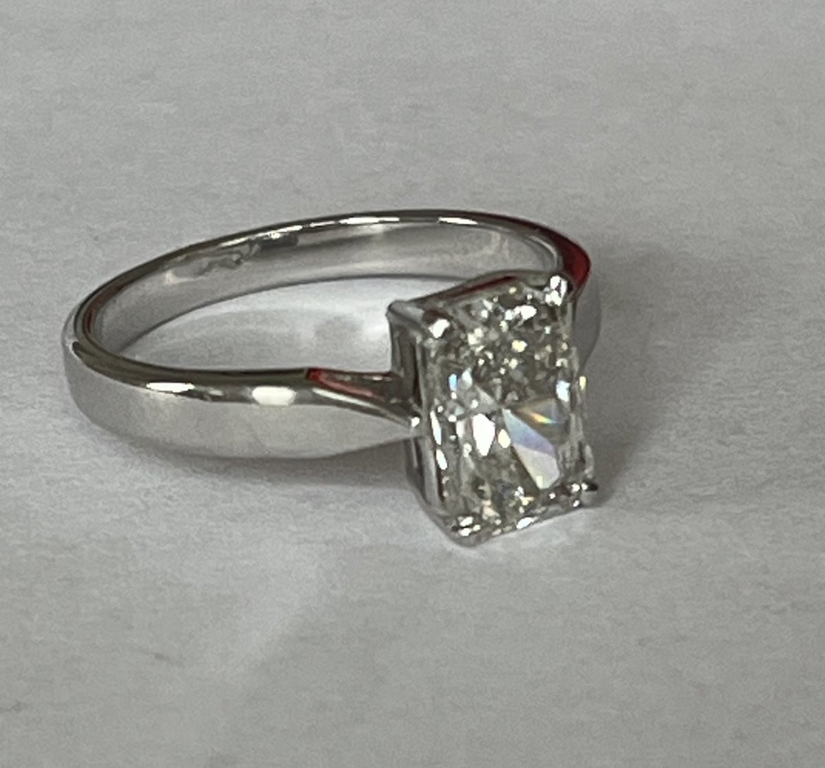 6262 - Solitaire Ring In White Gold With A 1.73 Ct Synthetic Diamond-photo-2
