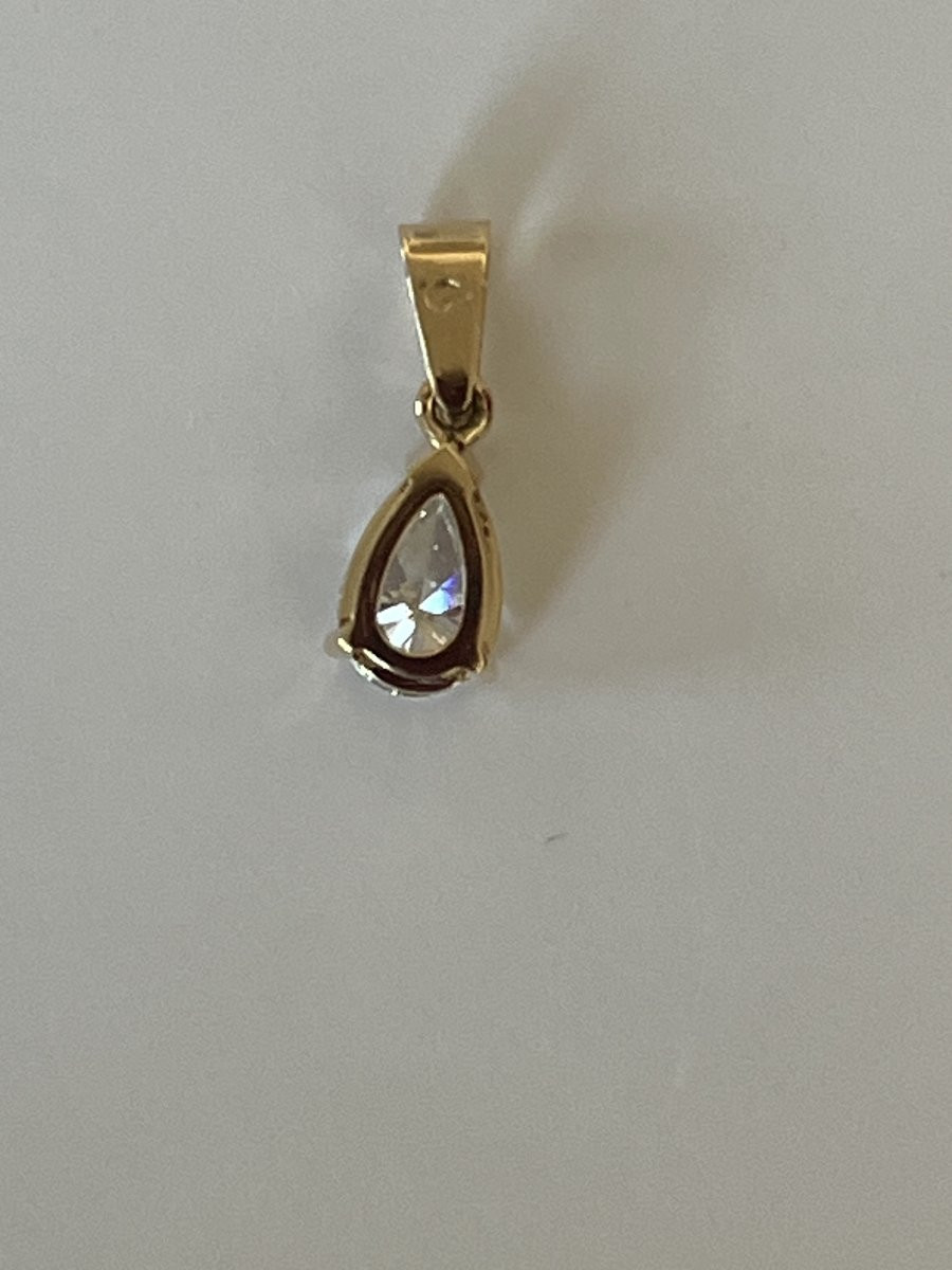 6261- Pendentif Or Jaune Diamant de Synthèse 0,88 ct-photo-2