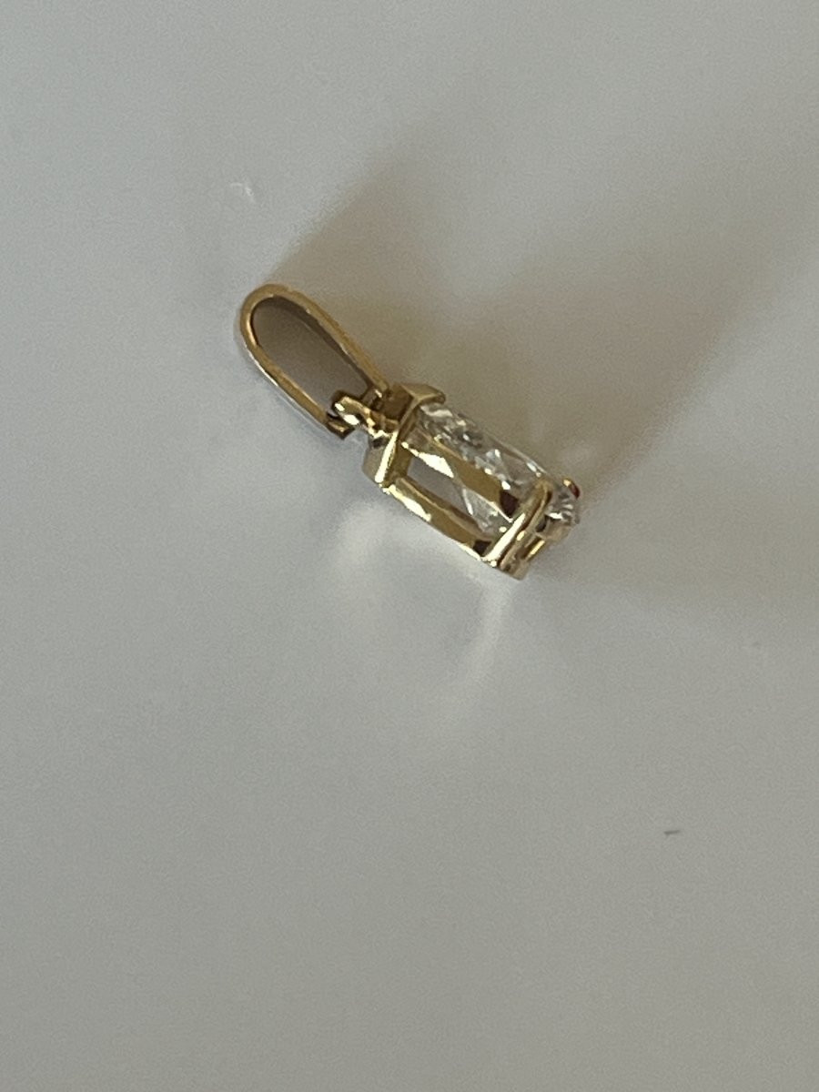 6261- Pendentif Or Jaune Diamant de Synthèse 0,88 ct-photo-3