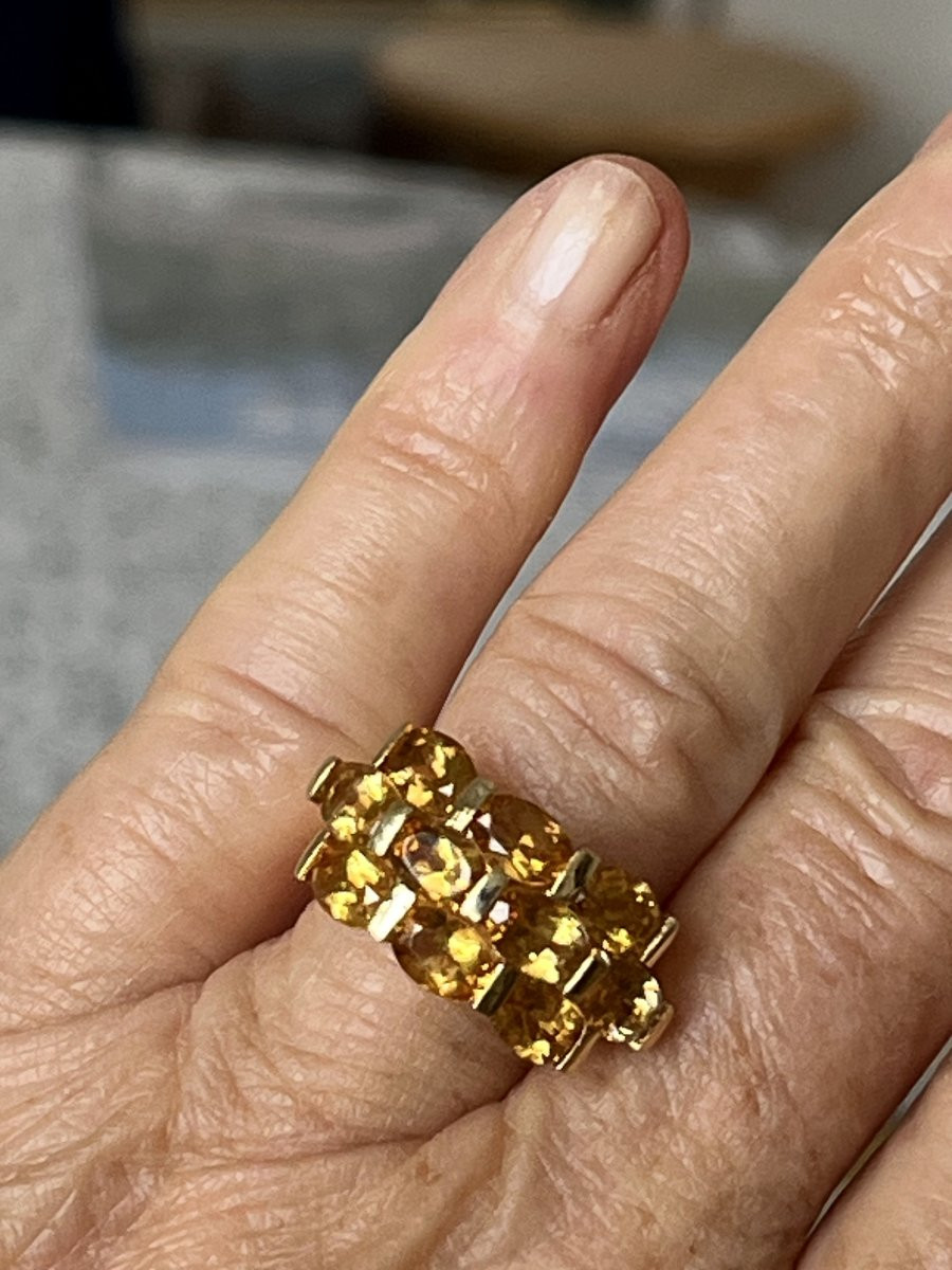 7078 - Vintage Yellow Gold Citrine Ring-photo-2