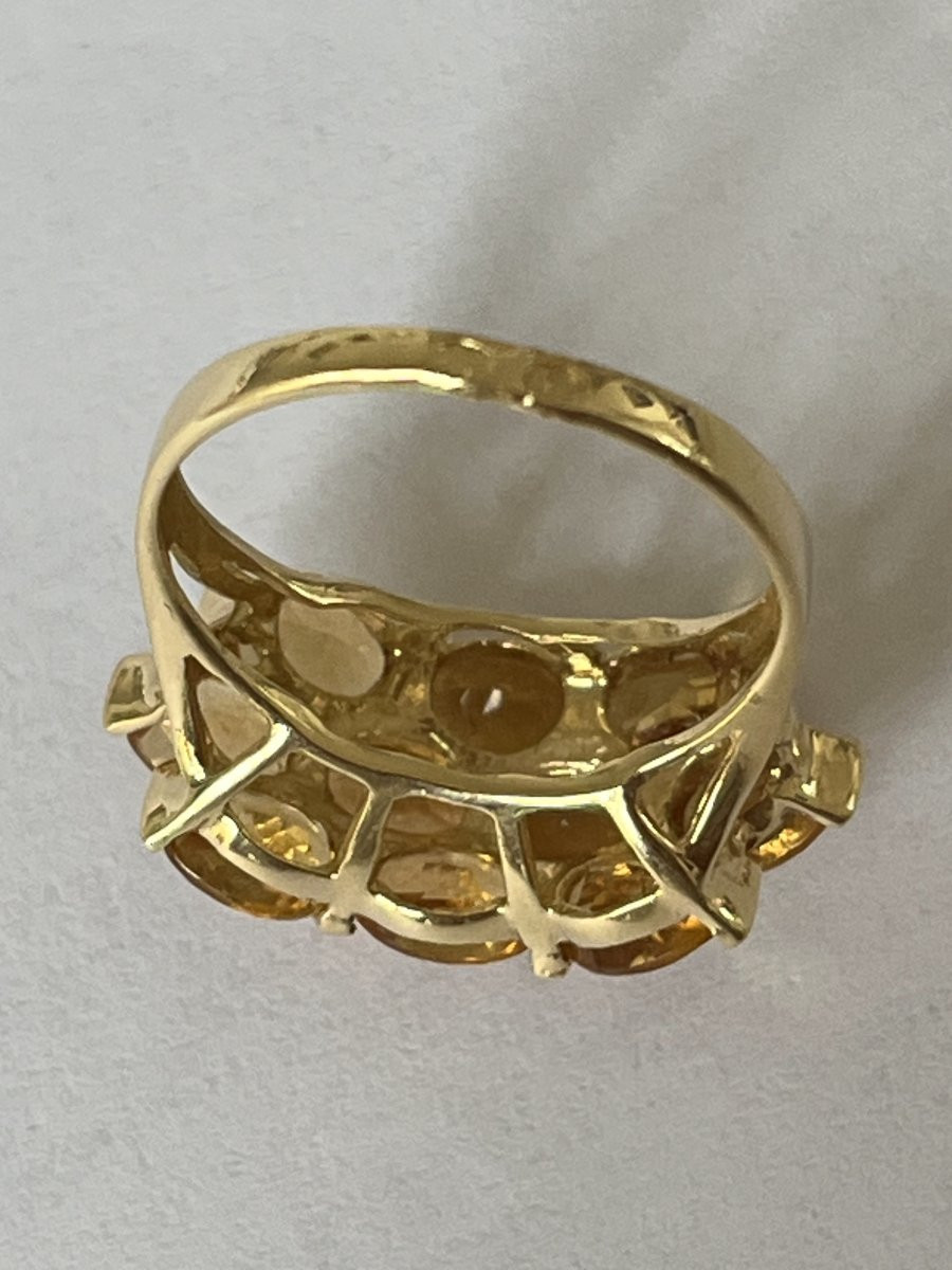 7078 - Vintage Yellow Gold Citrine Ring-photo-3