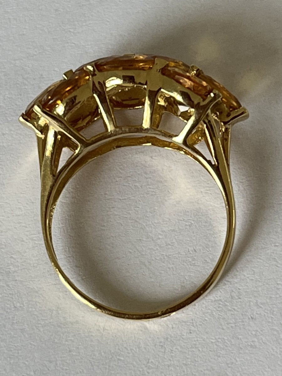 7078 - Vintage Yellow Gold Citrine Ring-photo-4