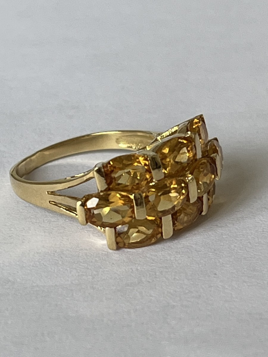 7078 - Vintage Yellow Gold Citrine Ring-photo-1