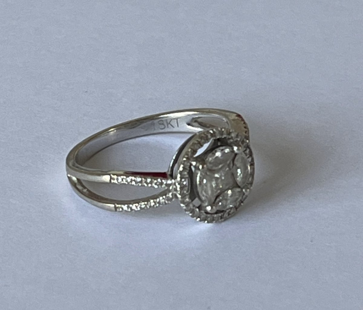 7098 - White Gold Diamond Ring-photo-4