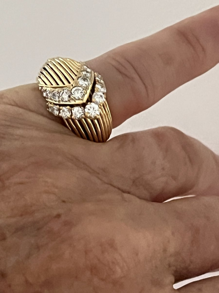 6669 - Platinum, Rhodium Plated, Yellow Gold, Diamond Ring-photo-3
