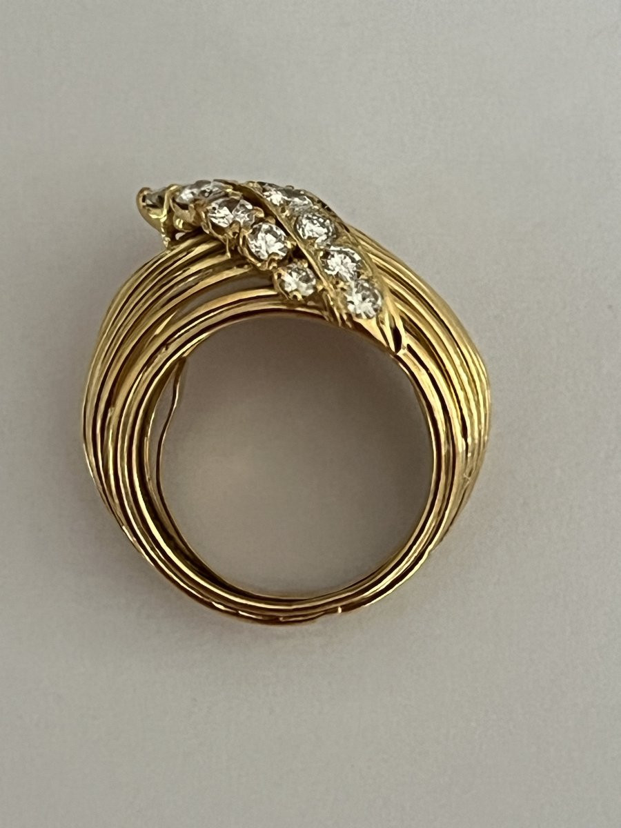 6669 - Platinum, Rhodium Plated, Yellow Gold, Diamond Ring-photo-4