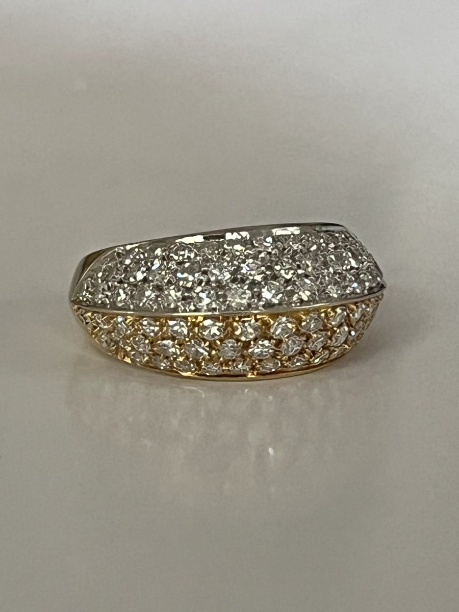 6904 - Vintage Yellow And Grey Gold Diamond Ring-photo-4