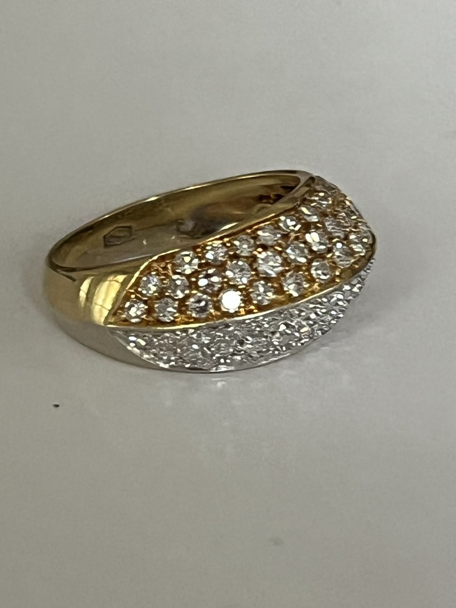 6904 - Vintage Yellow And Grey Gold Diamond Ring-photo-1