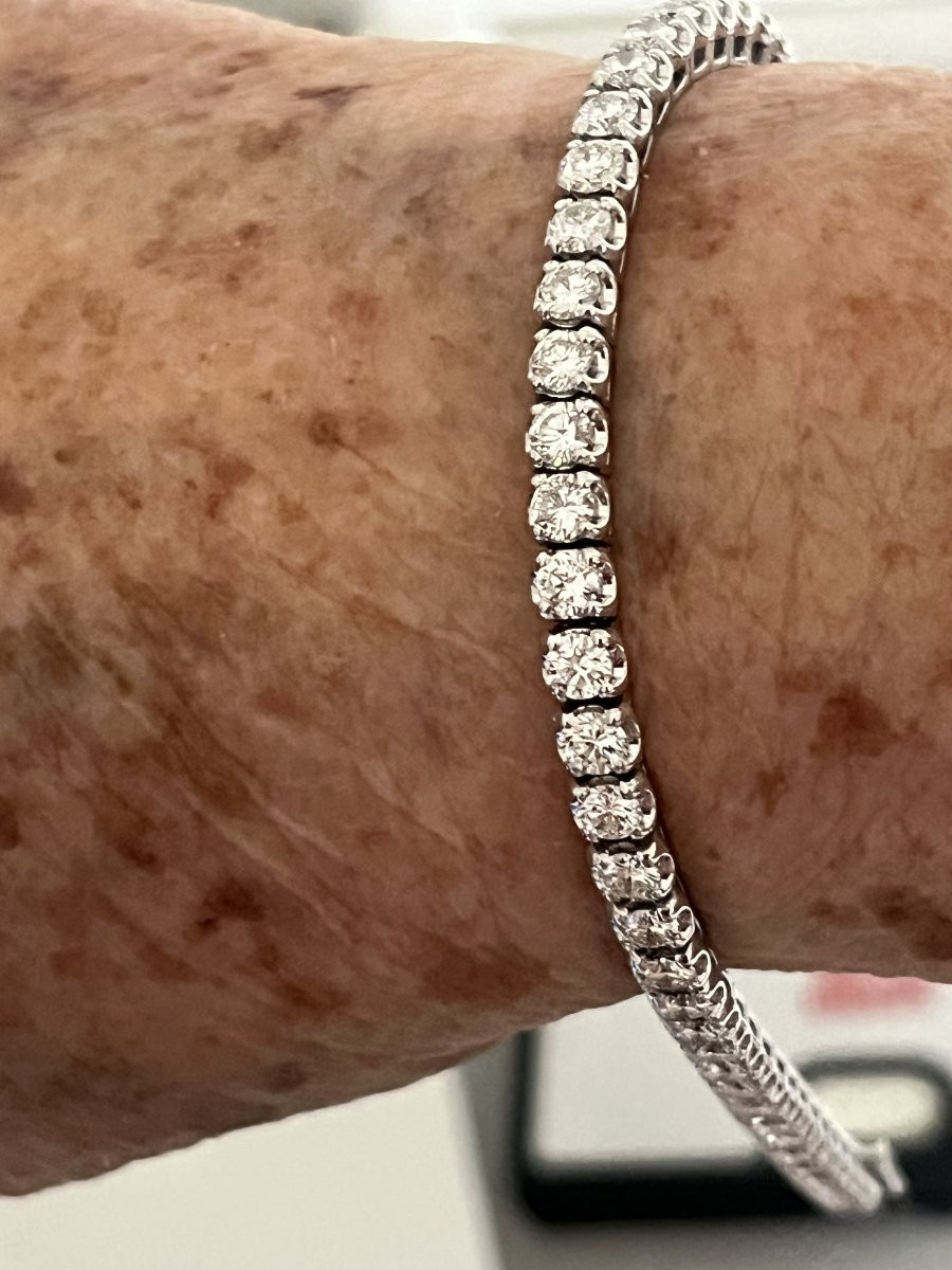 6151- Bracelet Rivière Or 18k Diamants 7,00 ct-photo-2