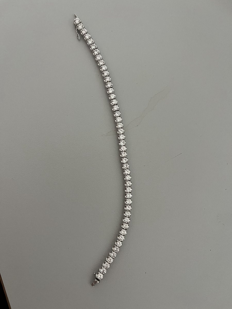 6151- Bracelet Rivière Or 18k Diamants 7,00 ct-photo-4