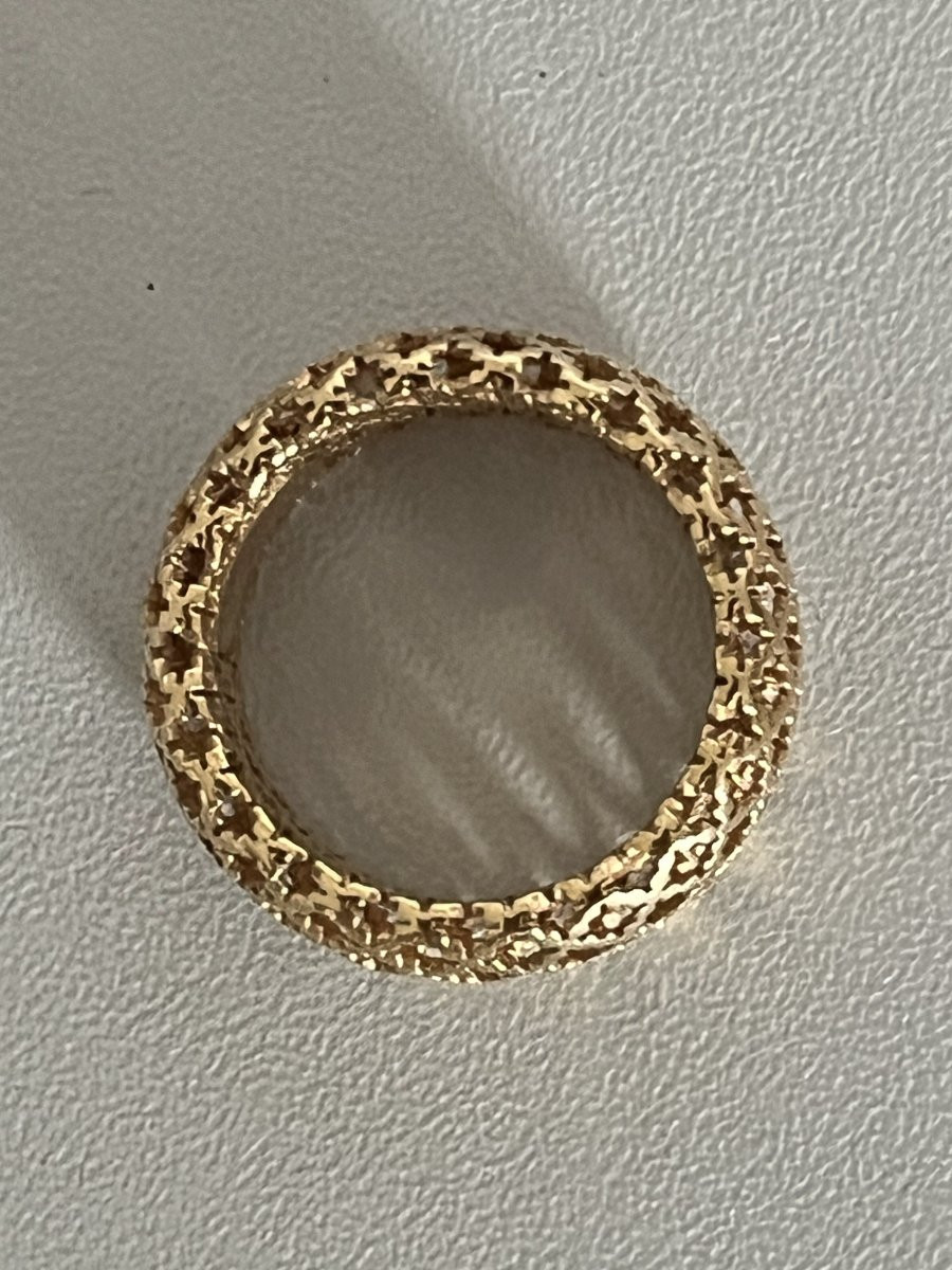 7198 - Yellow Gold Band Ring Signed Gucci-photo-2