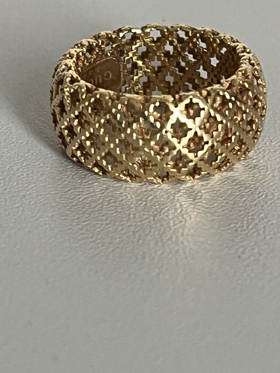 7198 - Yellow Gold Band Ring Signed Gucci-photo-3