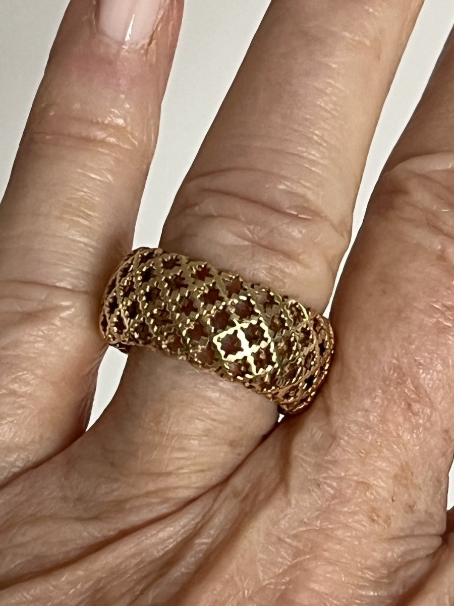 7198 - Yellow Gold Band Ring Signed Gucci-photo-4