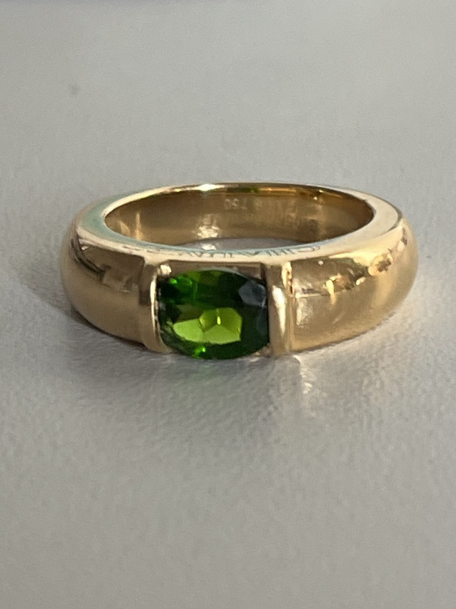 7293- Bague Jonc CHAUMET Or Jaune Péridot
