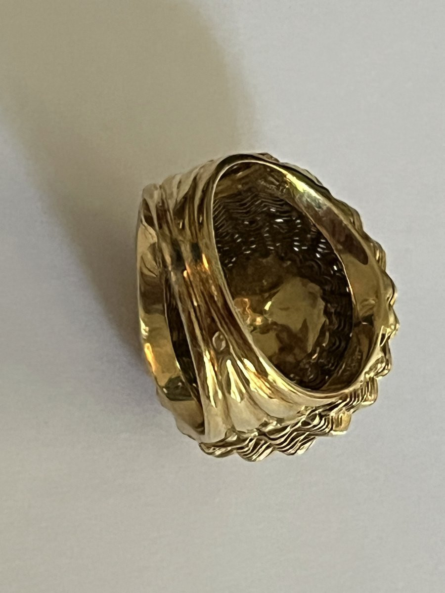 5823- Bague Vintage Or Jaune Perle Akoya-photo-2