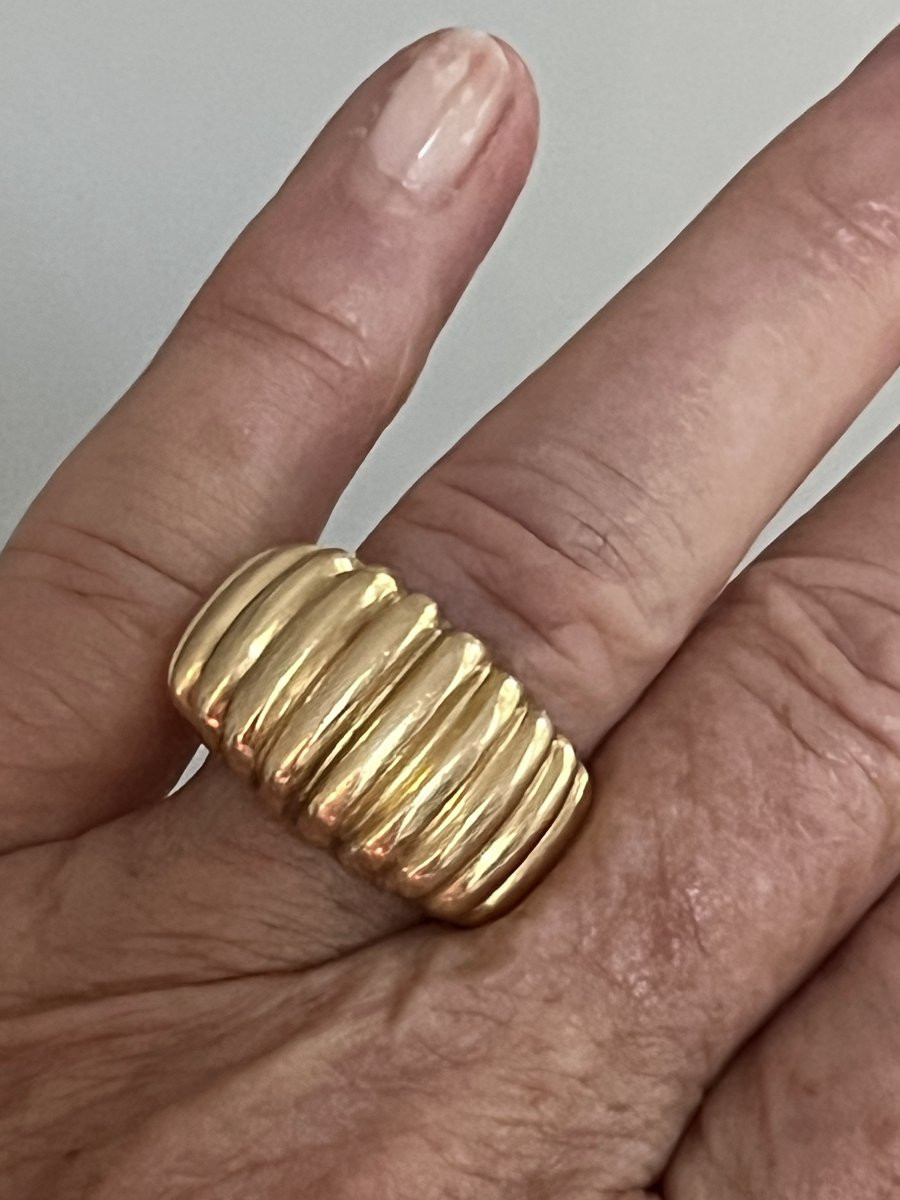 6786- Vintage Yellow Gold Godroned Band Ring-photo-2