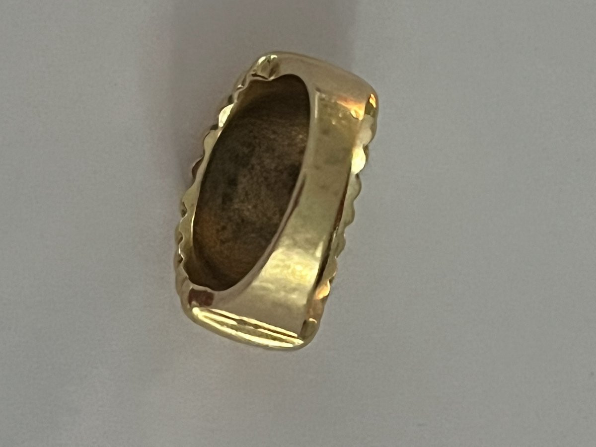 6786- Vintage Yellow Gold Godroned Band Ring-photo-3