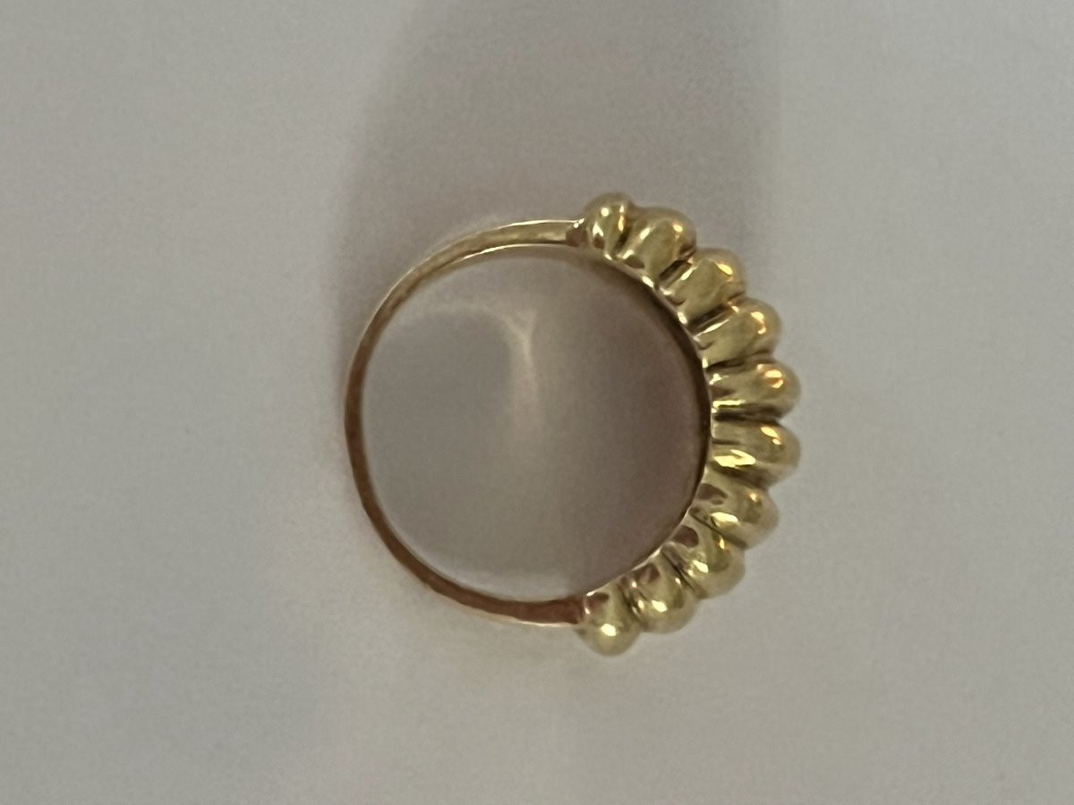 6786- Vintage Yellow Gold Godroned Band Ring-photo-4