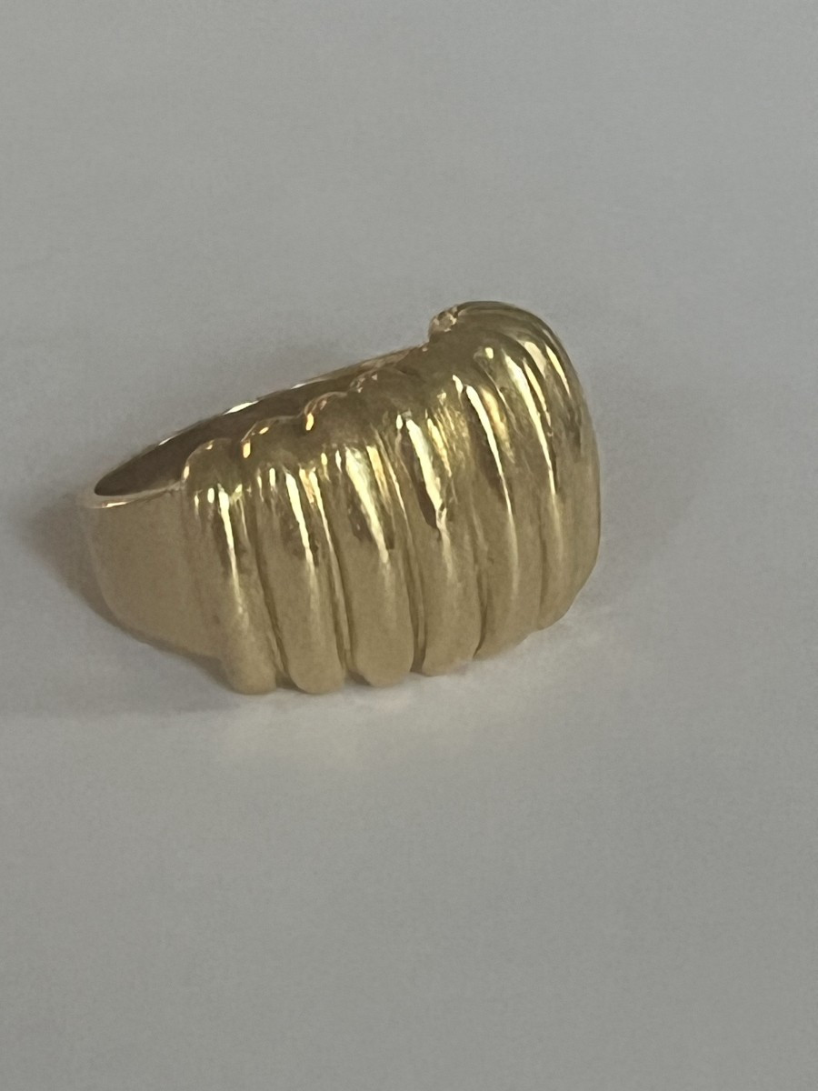 6786- Vintage Yellow Gold Godroned Band Ring-photo-1