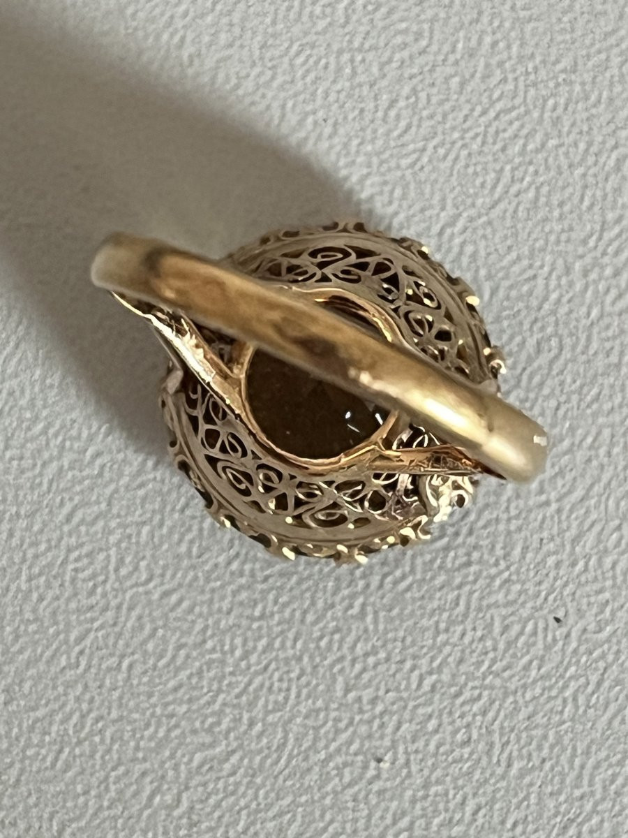 7238 - Vintage Yellow Gold Citrine Ring-photo-3