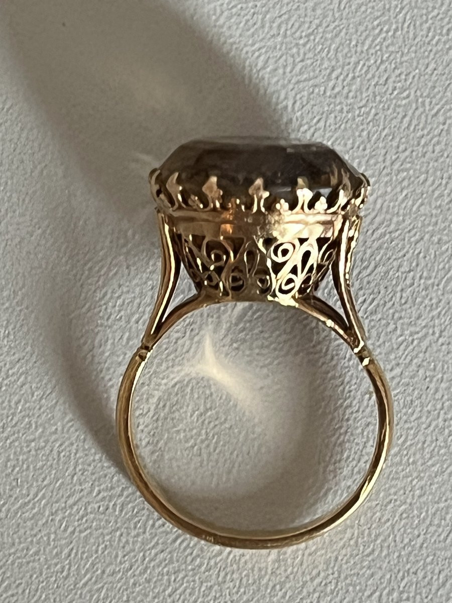 7238 - Vintage Yellow Gold Citrine Ring-photo-4