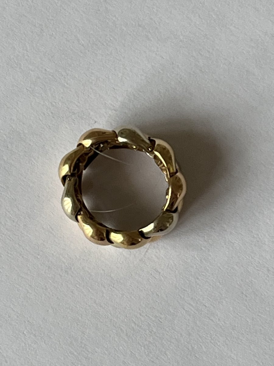 7280- Bague Bandeau Maille Tressée 3 Ors-photo-2