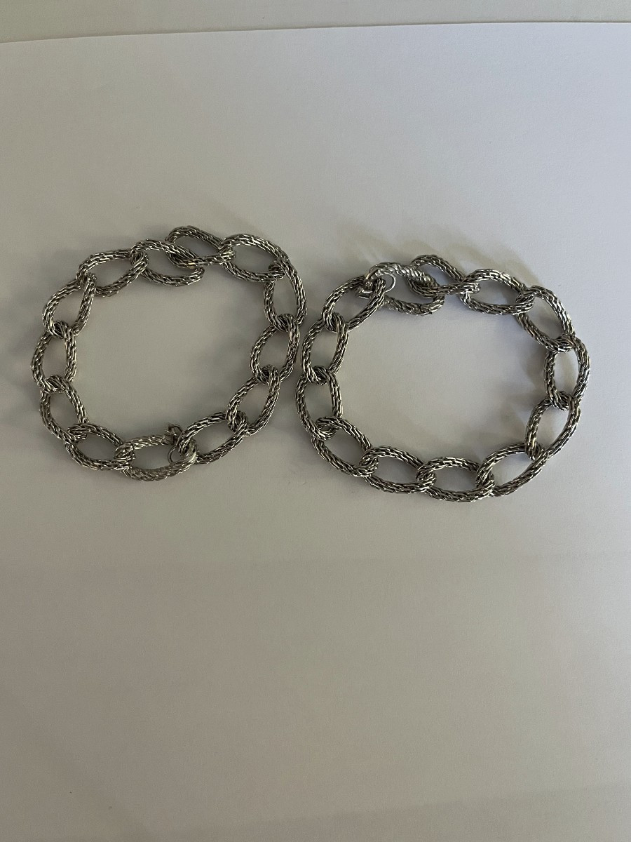 5634b - Gay Freres Twisted Grey Gold Bracelet