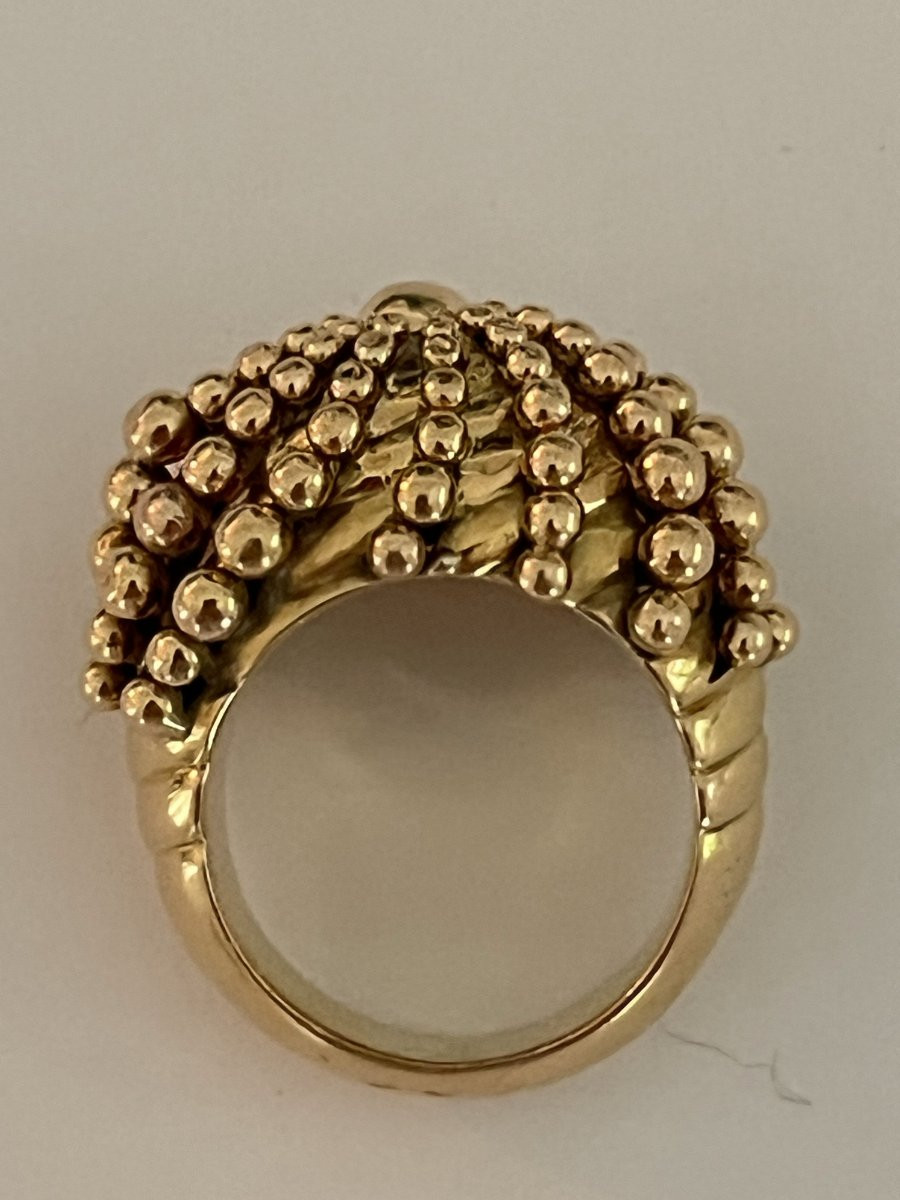 7065- Bague Dôme Vintage Or Jaune-photo-3