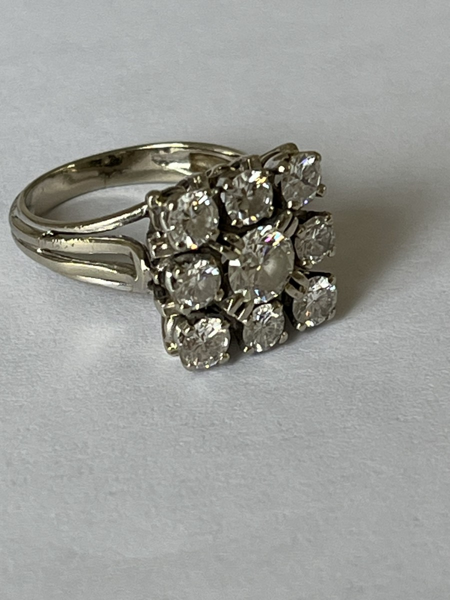 7085 - Vintage Ring In White Gold With 2.00 Ct Diamonds-photo-1