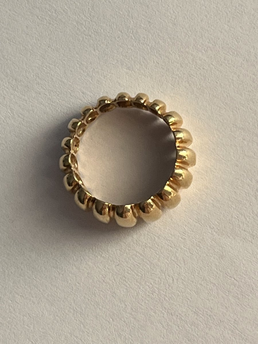 7089- Yellow Gold Godroned Band Ring-photo-3