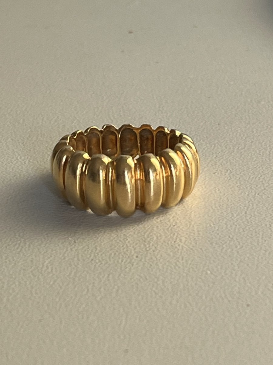 7089- Yellow Gold Godroned Band Ring-photo-4