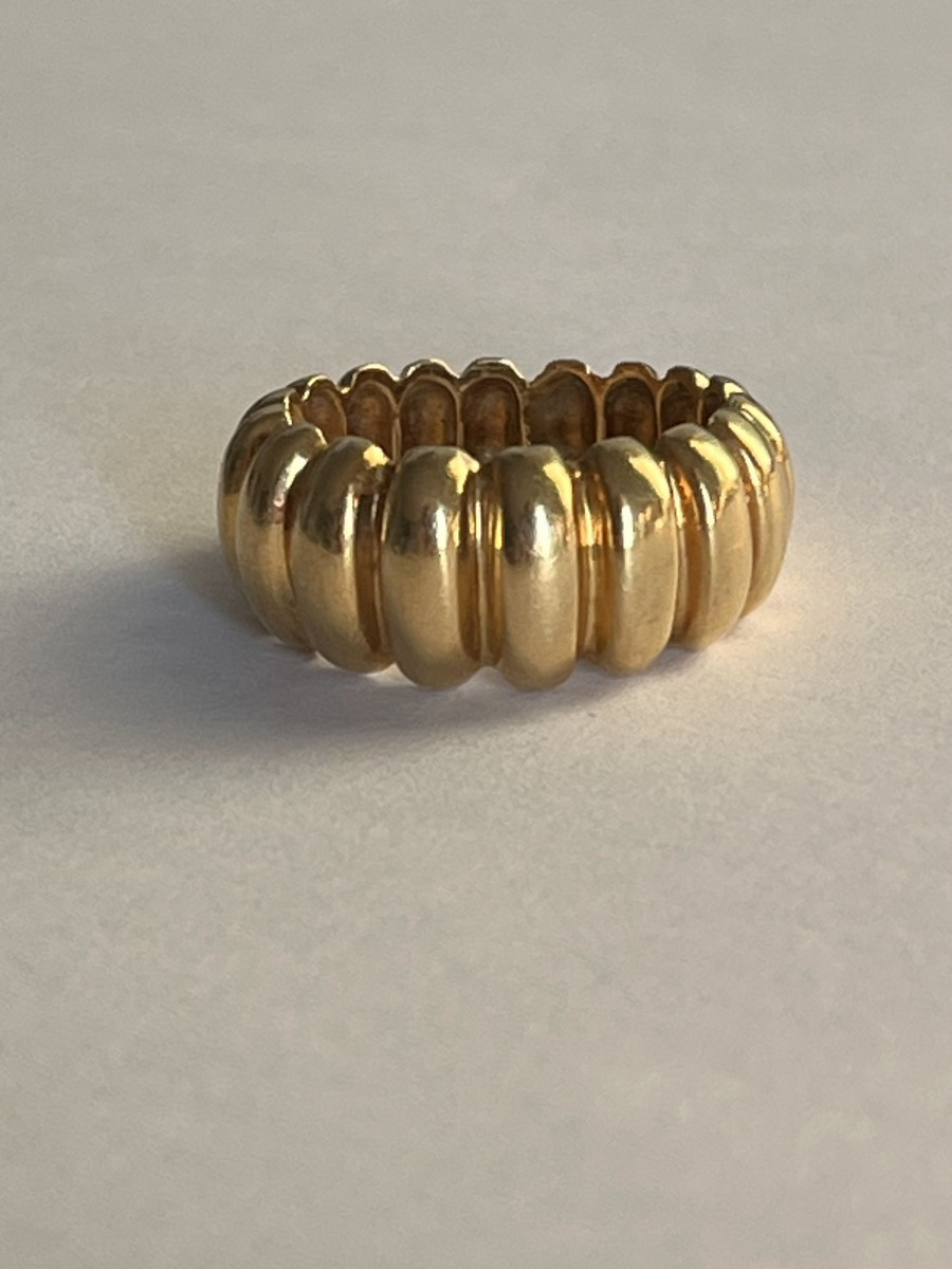 7089- Yellow Gold Godroned Band Ring-photo-1